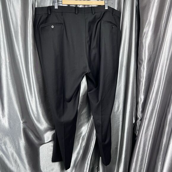 Ralph‎ Lauren 100% Wool Pants 44x30 Straight Classic Career Black Luxury Modern - Picture 5 of 10